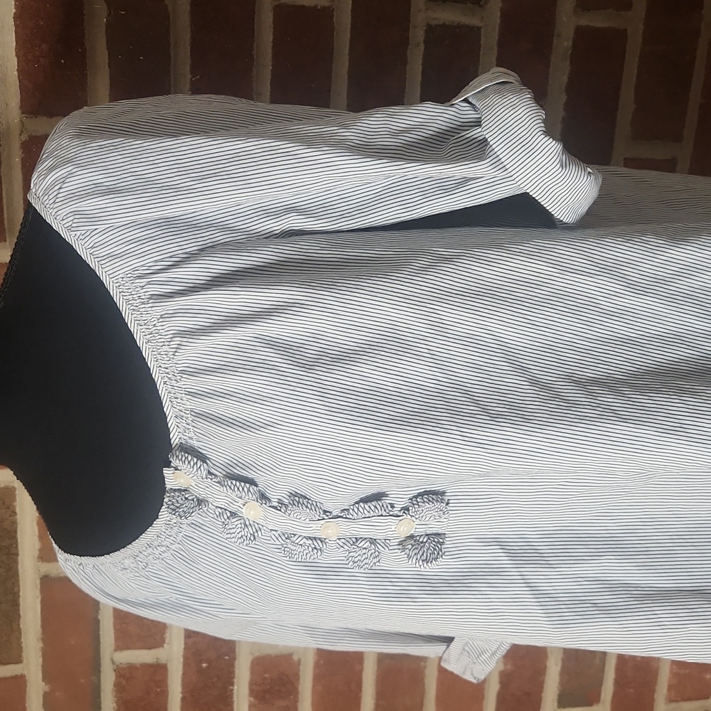 LOFT Gray 3/4 Sleeve Buttoned Tunic, Size Small - Picture 3 of 8